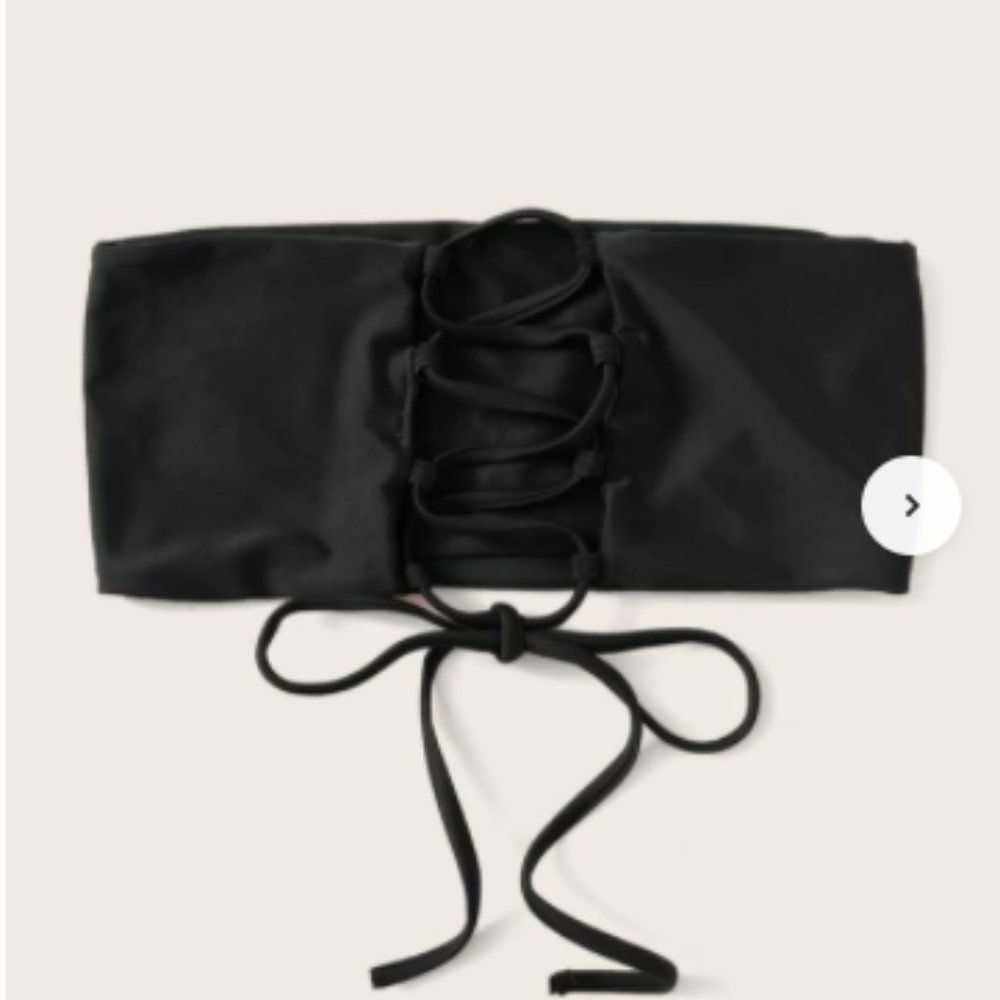 Lace Up Bandeau Bikini Top